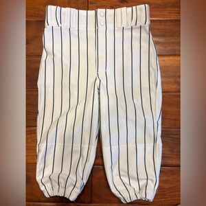 White and navy blue Pinstripe Kids Baseball Pants